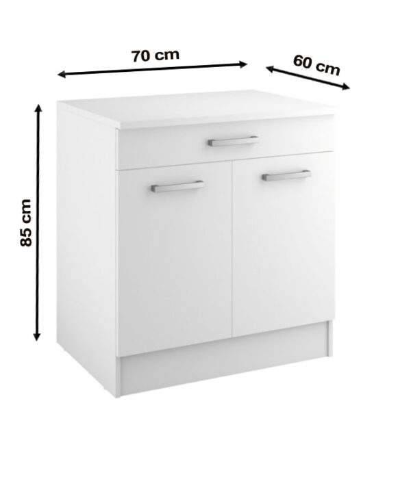 Meuble Bas De Cuisine 70 Cm 2 Portes 1 Tiroir SoukArts